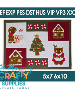 ITH Gingerbread Placemat Embroidery Design