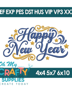 Happy New Year 123025 Embroidery Design