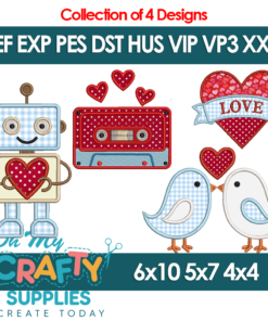 Valentine Collection of 4 Embroidery Designs