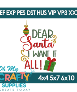 Want it All! Embroidery Design