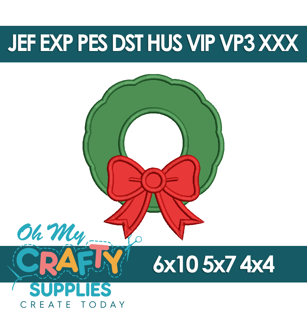 Wreath Applique Embroidery Design