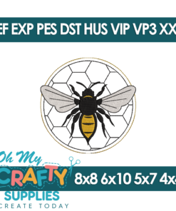 Honeycomb Bee Embroidery Design