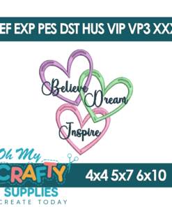 Inspirational Heart Embroidery Design