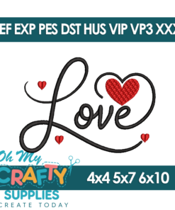 Love with hearts 2026 Embroidery Design