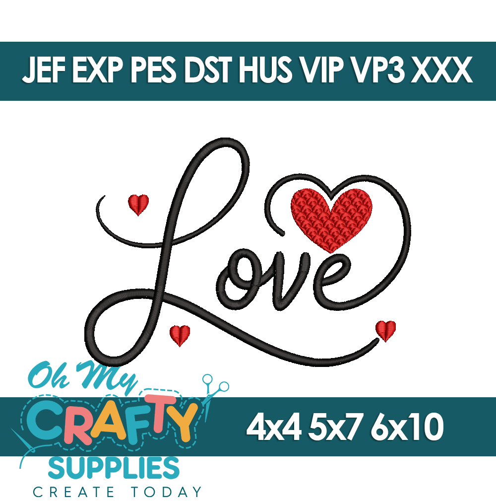 Love with hearts 2026 Embroidery Design