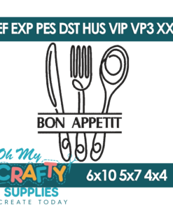 Bon Appetit Embroidery Design