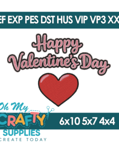 Happy Valentine's Day 2026 Embroidery Design