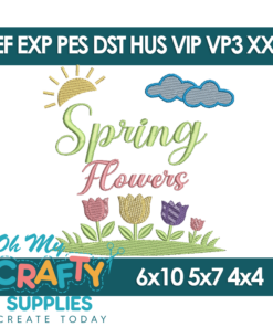 Spring Flowers Embroidery Design