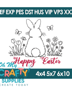 Sketch Bunny Easter Embroidery Design