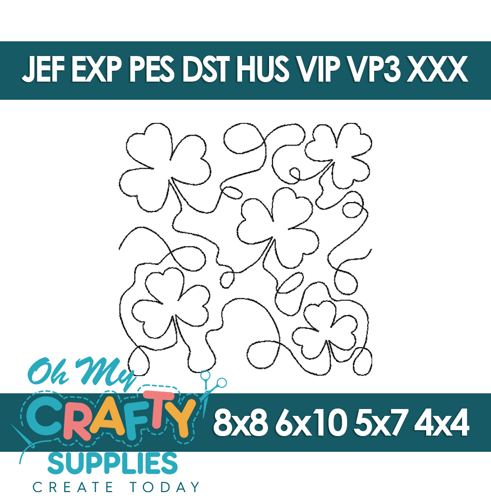 Clover Edge to Edge Embroidery Design