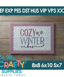 Cozy Winter Mug Rug Embroidery Design