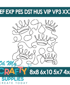 Crown Edge to Edge Embroidery Design