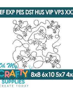 Frog Edge to Edge Embroidery Design