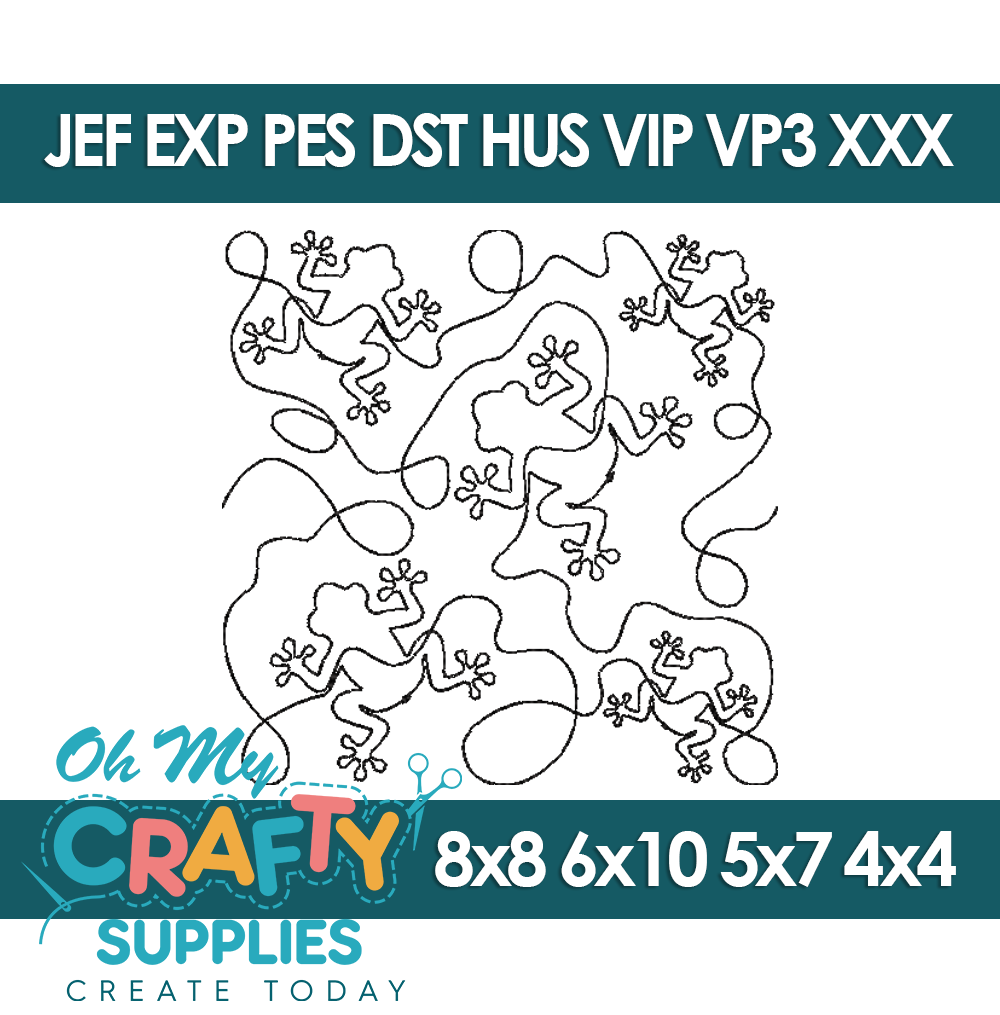 Frog Edge to Edge Embroidery Design