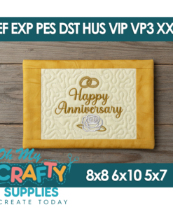 Happy Anniversary Mug Rug Embroidery Design