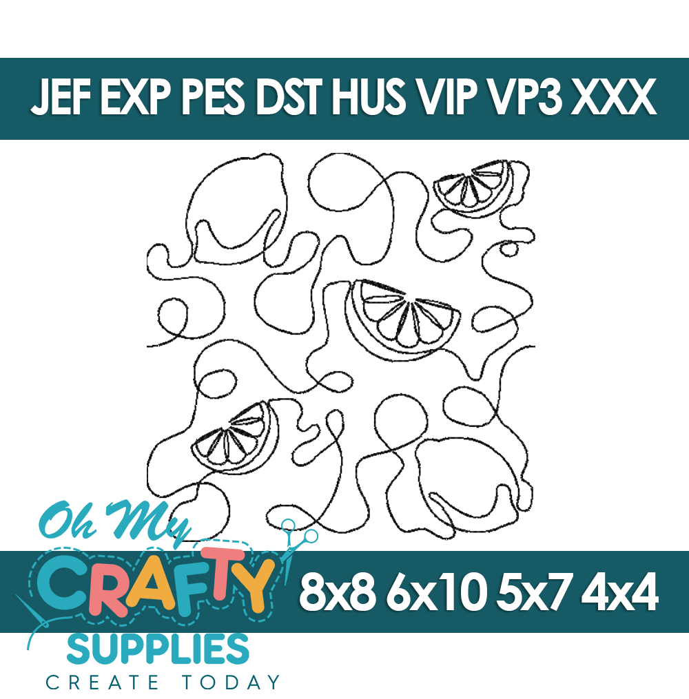 Lemon Edge to Edge Embroidery Design