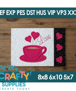Love Mug Rug Embroidery Design