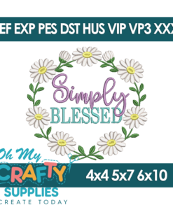 Simply Blessed Embroidery Design