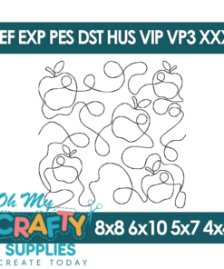 Apple Edge to Edge Embroidery Design