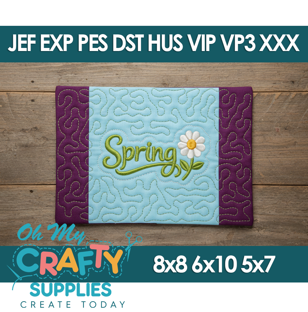 Spring 26 Mug Rug Embroidery Design