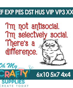 Antisocial Embroidery Design