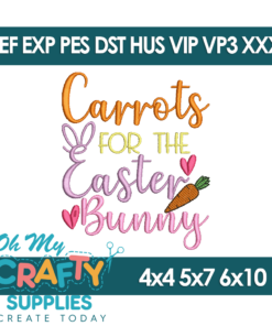 Carrots Easter Bunny Embroidery Design