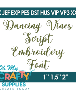 Dancing Vines Script Embroidery Font (BX Included)