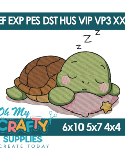 Baby Sleepy Turtle Embroidery Design