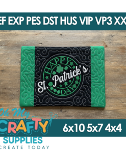 St. Patrick's Day Mug Rug Embroidery Design
