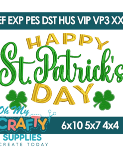 Happy St. Patrick's Day Embroidery Design