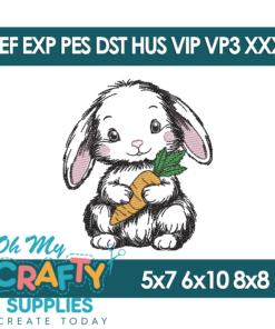 Alternative view of Sketch Bunny 26 Embroidery Design