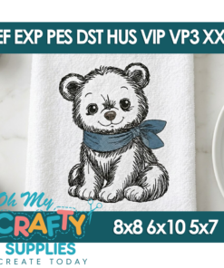 Sketch Bear Embroidery Design