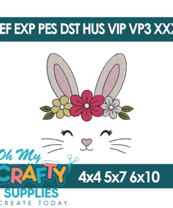 Flower Crown Bunny 26 Embroidery Design