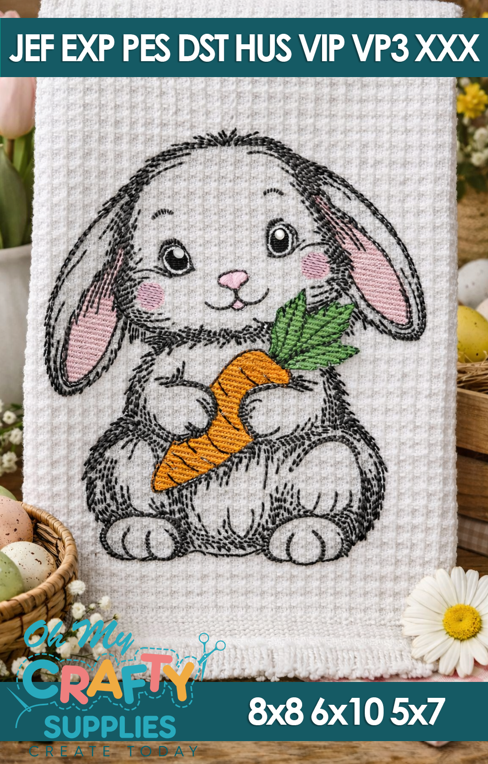Sketch Bunny 26 Embroidery Design
