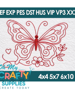Sweetheart Butterfly Embroidery Design