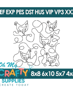 Chicken Edge to Edge Embroidery Design