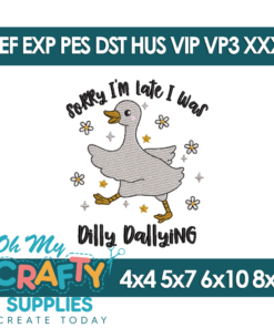 Dilly Dallying Embroidery Design