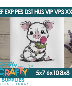 Sketch Piglet 26 Embroidery Design