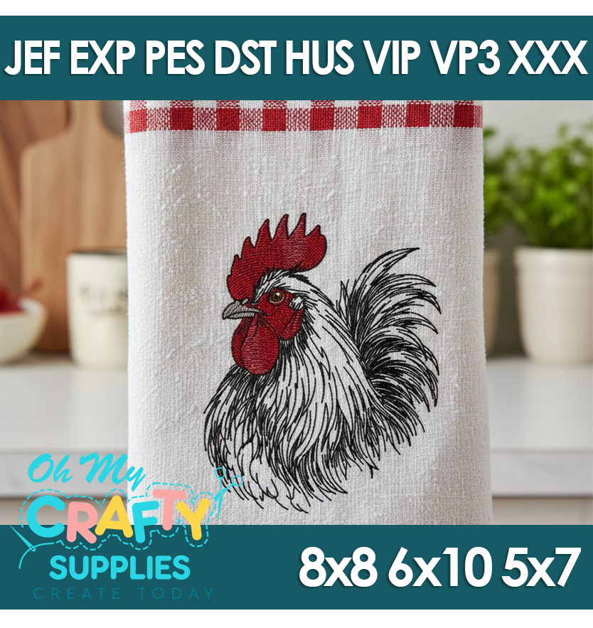 Sketch Rooster 26 Embroidery Design