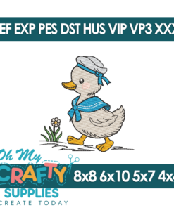 Vintage Duck Embroidery Design