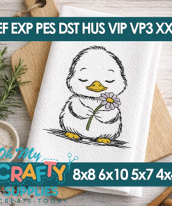 Sketch Little Ducky Embroidery Design