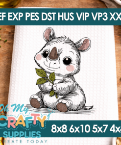 Sketch Rhino Embroidery Design
