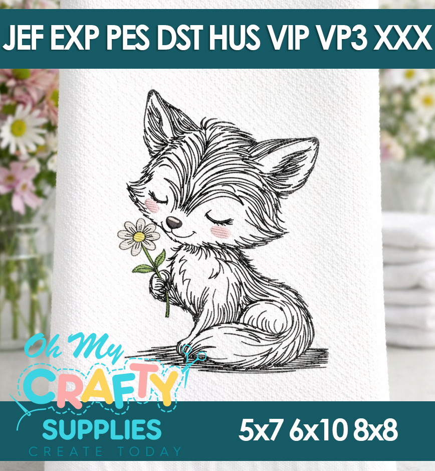 10 Cute Sketch Animal Embroidery Design - Image 10