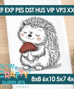 Sketch Hedgehog Embroidery Design