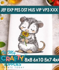 Sketch Opossum Embroidery Design