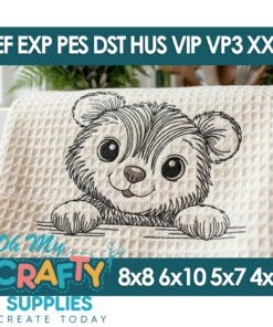 Little Peeker Bear Embroidery Design