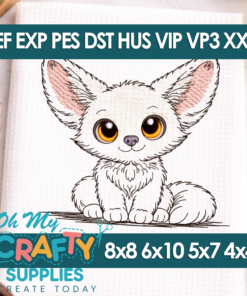 Sketch Fennec Fox Embroidery Design