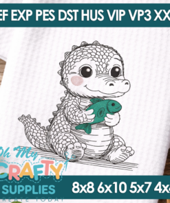 Sketch Gator Embroidery Design