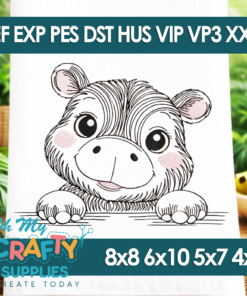 Sketch Hippo Embroidery Design