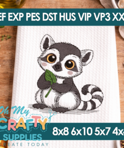 Sketch Lemur Embroidery Design